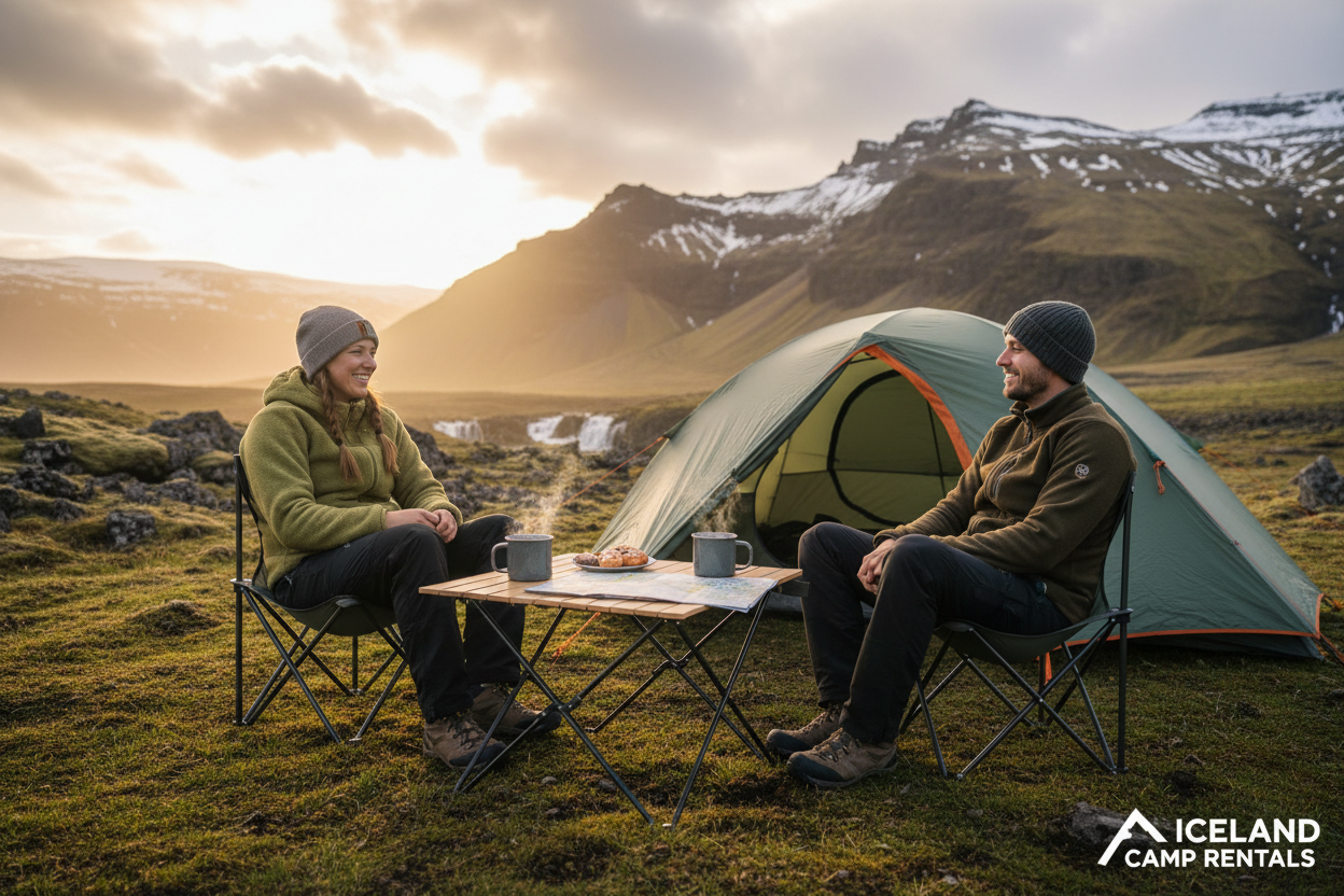 Camping in Iceland table