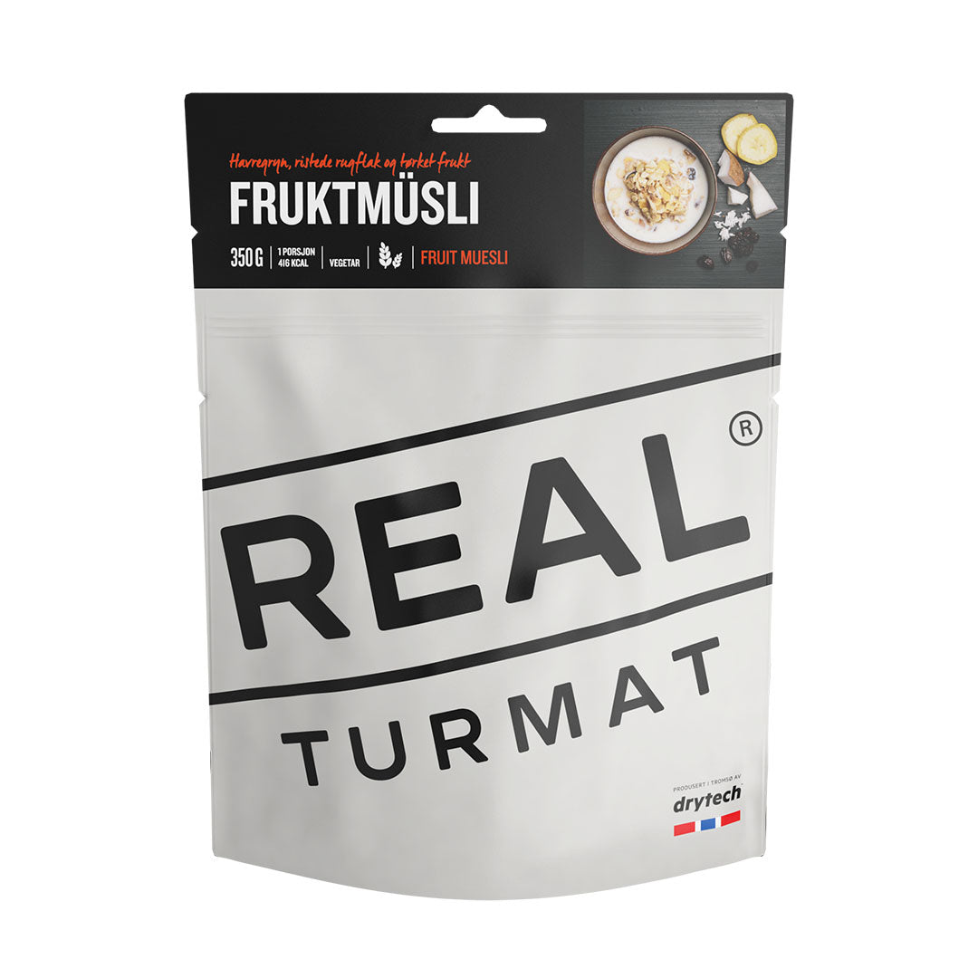 Real Turmat freeze-dried fruit muesli - camping breakfast, Iceland