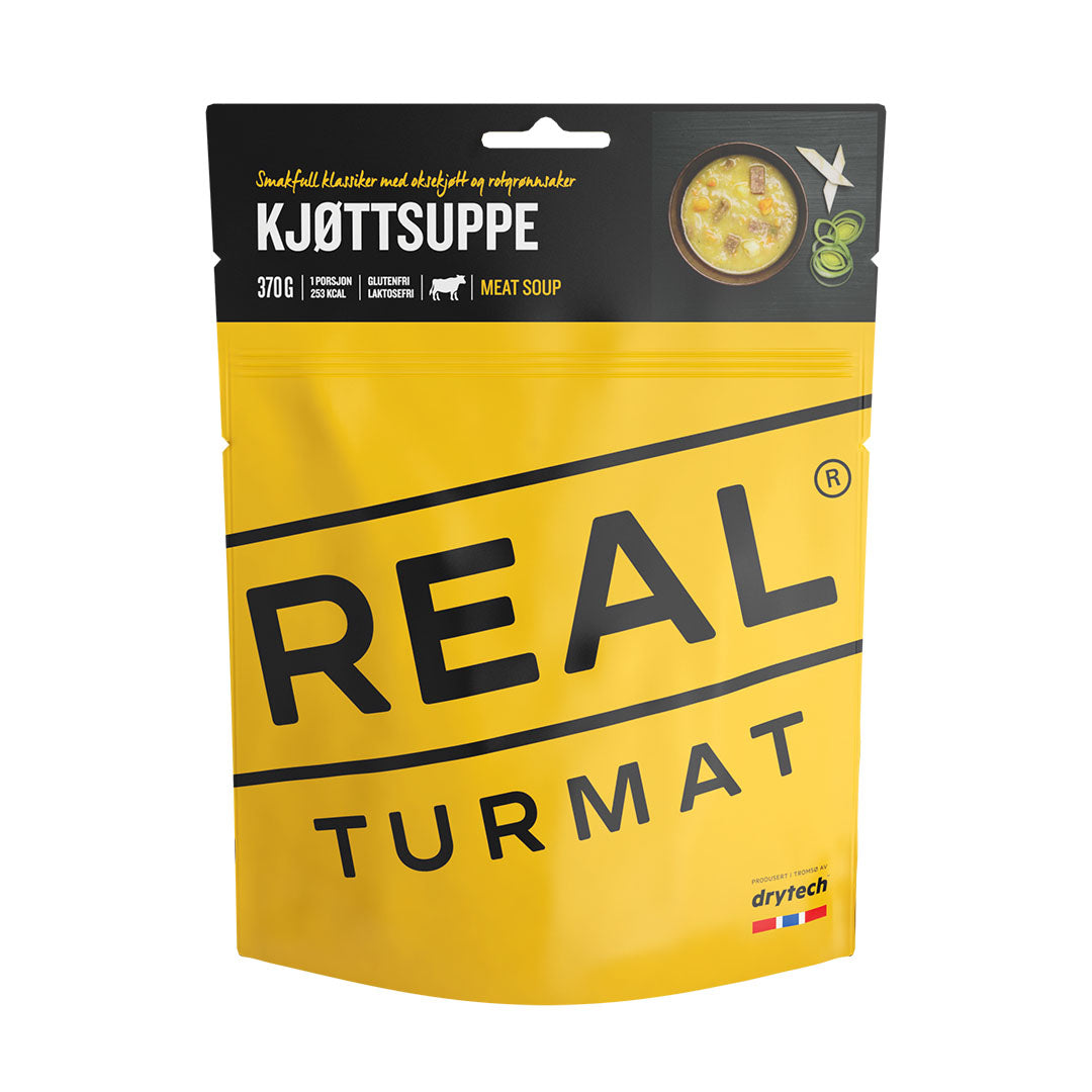 Real Turmat freeze-dried meat soup - camping meal, Iceland