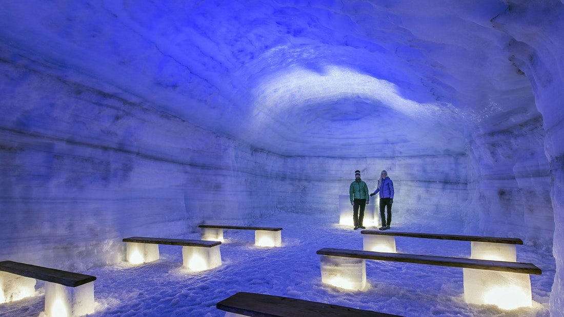 Ice cave inside Langjokull glacier, Iceland - guided tour
