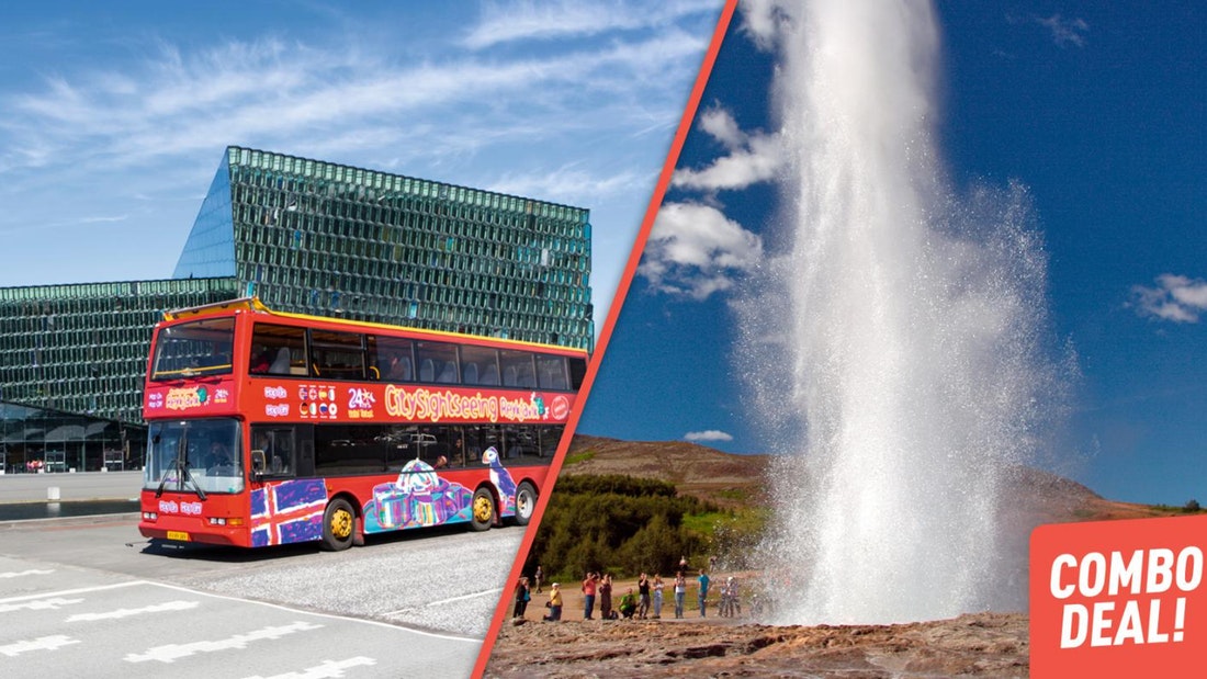 Golden Circle tour and Reykjavik hop-on hop-off bus combo, Iceland